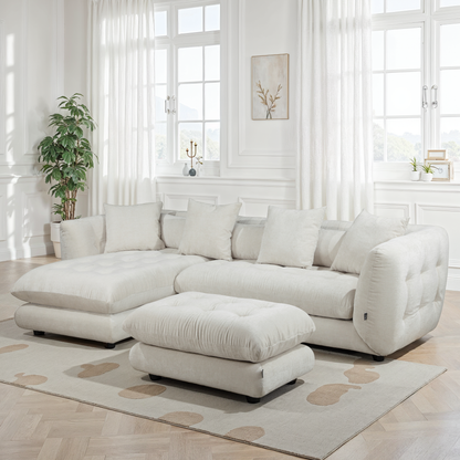 Canapé d'angle en tissu anti tache, 280x165xH75CM - MARTINA