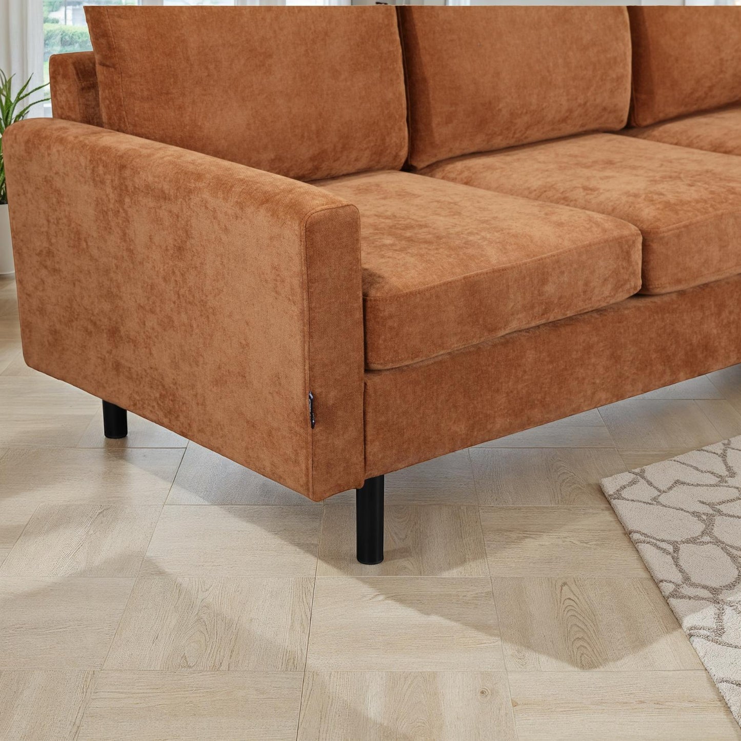 Canapé d'angle compact 3 places 200x135x80cm réversible - RIB