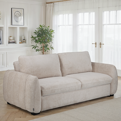 Canapé lit clic-clac convertible en tissu anti tache, 215x96xH90CM - LEON
