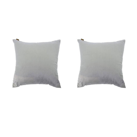 Lot de 2 coussins VILLETTA déhoussables en velours gris 40x40