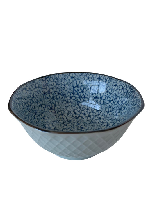 Bol en céramique blanc à motif bleu, D13CM - YACHIYO