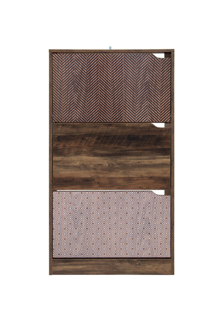 Meuble à chaussures à 3 portes, 72x27xH128CM - MIREVA