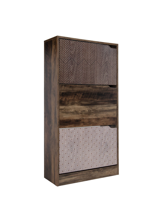 Meuble à chaussures à 3 portes, 72x27xH128CM - MIREVA