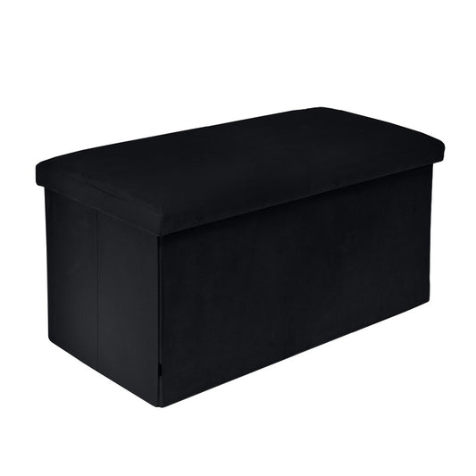 Banc pliant coffre de rangement velours range tout 76x38x38cm