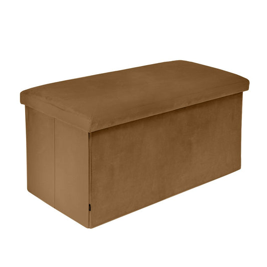 Banc pliant coffre de rangement velours range tout 76x38x38cm