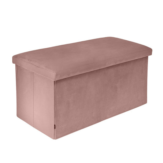 Banc pliant coffre de rangement velours range tout 76x38x38cm