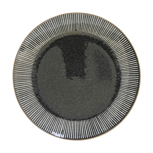 Assiette plate en céramique à motif, D27 cm - DHABI