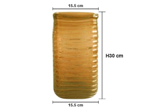 Vase en verre, 15,5x15,5xH30 cm - JAZ