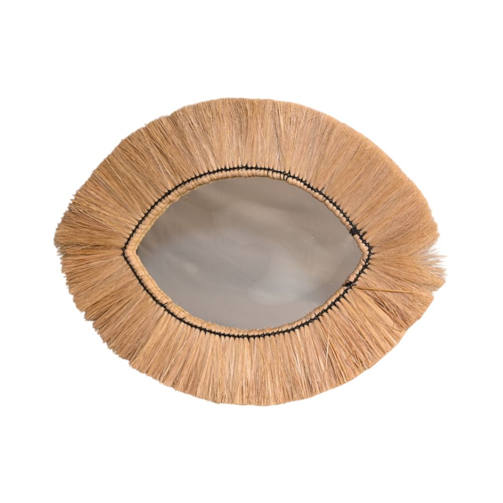 Miroir forme œil en osier, 59x45CM - MANILLE