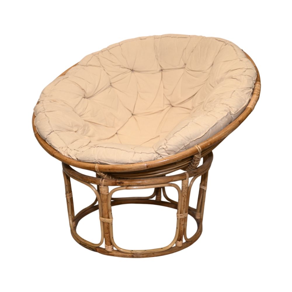 Grand fauteuil rond en rotin naturel, 91x65xH81CM - MANILLE – Zoli99