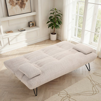 Canapé lit clic-clac convertible en tissu anti tache, 191x86xH85CM - LEONORE