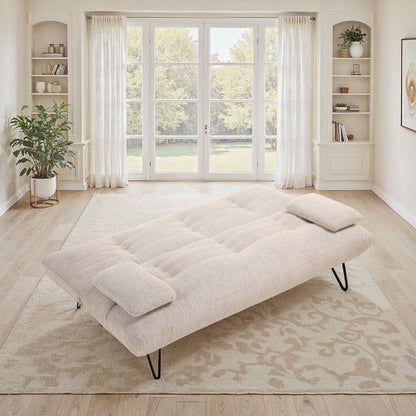 Canapé lit clic-clac convertible en tissu anti tache, 191x86xH85CM - LEONORE