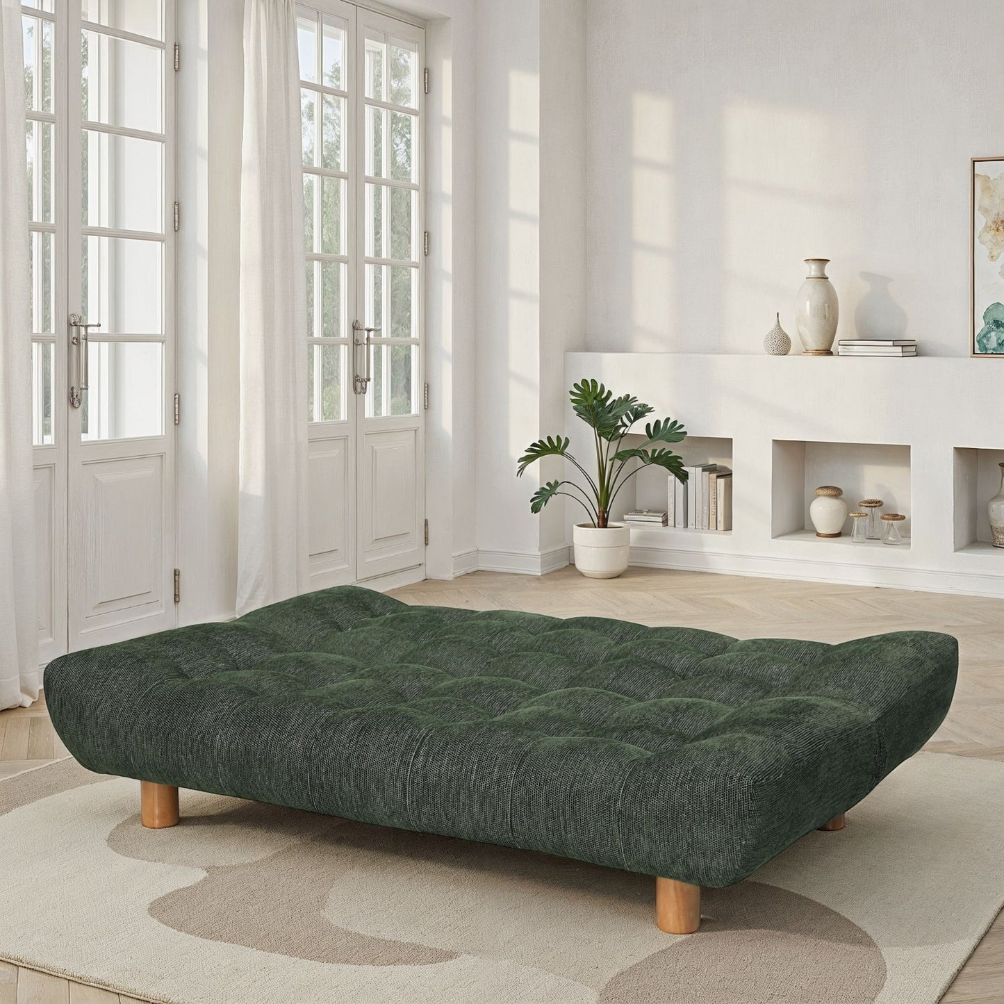 Canapé lit clic-clac convertible en tissu anti tache, 186x103xH89CM - LUCIEN