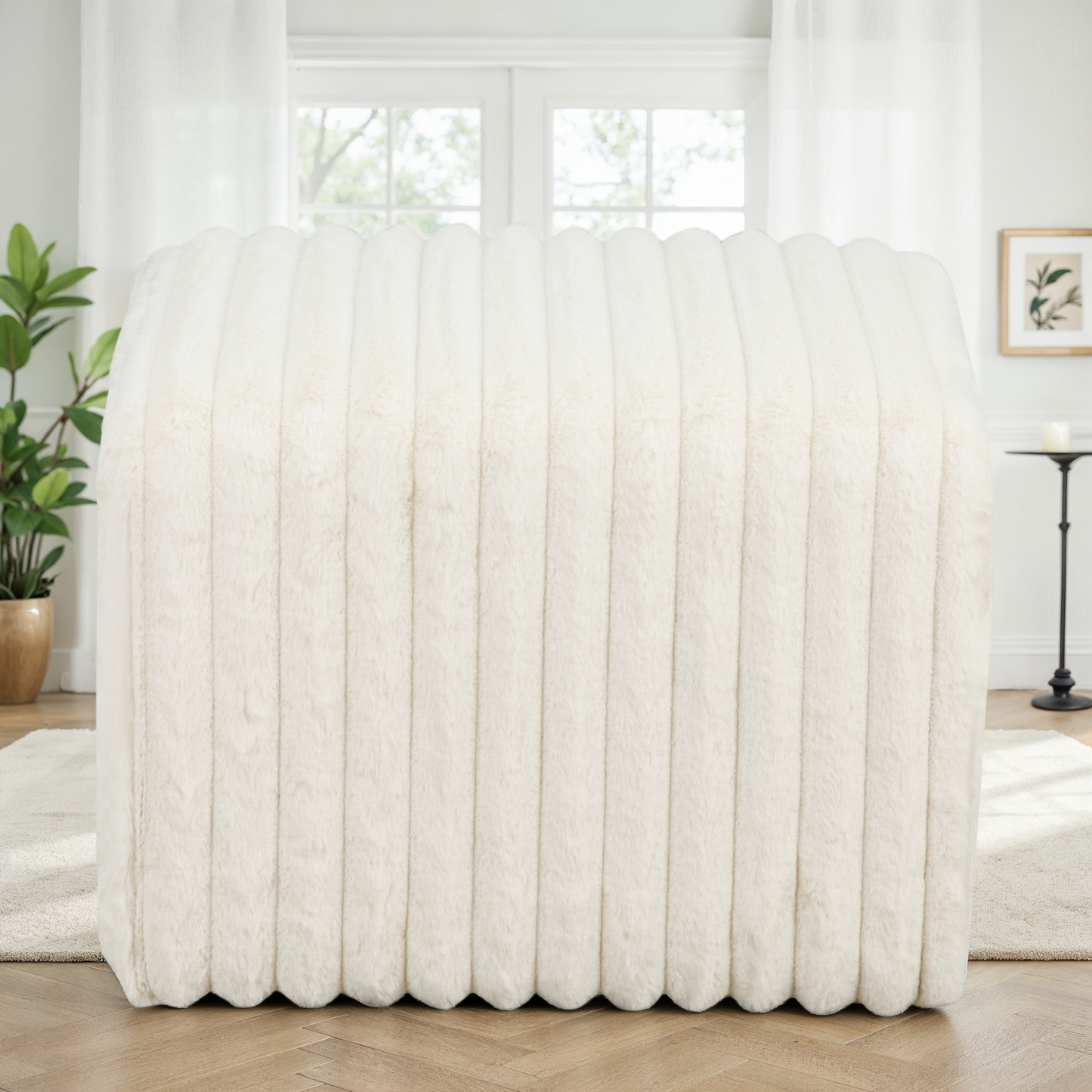 Pouf en tissu anti tache, 40x40xH40CM - VITO