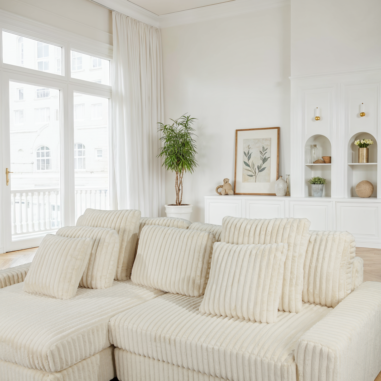 Canapé angle velours réversible  tissu doux - VITO