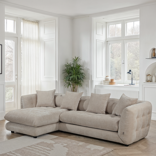 Canapé d'angle en tissu anti tache, 280x165xH75CM - MARTINA