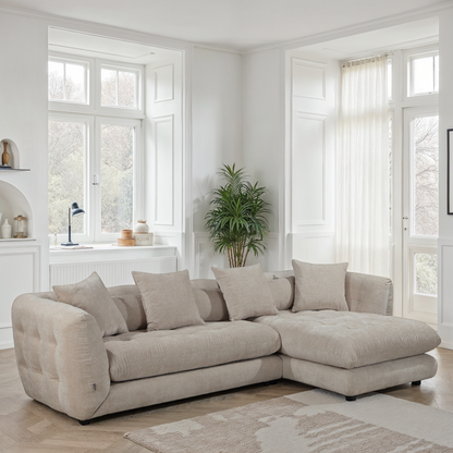 Canapé d'angle en tissu anti tache, 280x165xH75CM - MARTINA