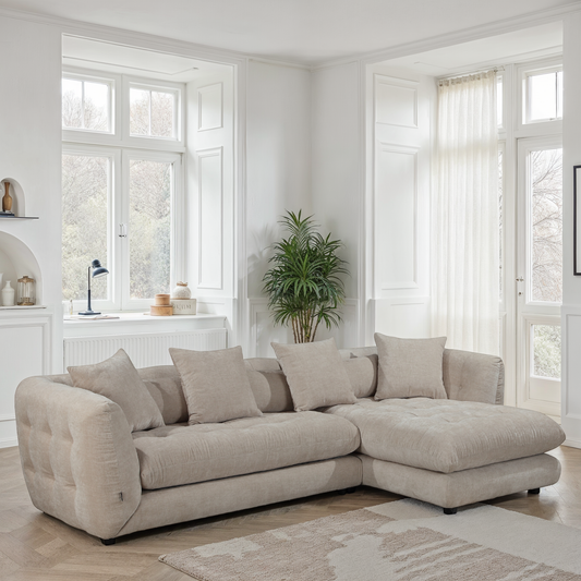 Canapé d'angle en tissu anti tache, 280x165xH75CM - MARTINA