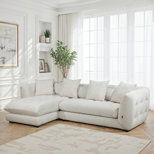 Canapé d'angle en tissu anti tache, 280x165xH75CM - MARTINA