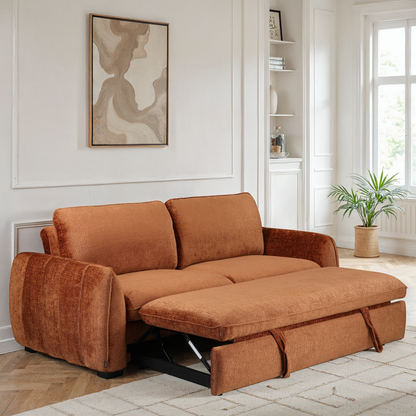 Canapé lit clic-clac convertible en tissu anti tache, 215x96xH90CM - LEON