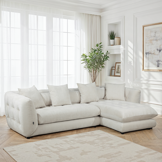 Canapé d'angle en tissu anti tache, 280x165xH75CM - MARTINA