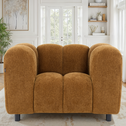 Canapé 3 places / fauteuil en tissu anti tache - BIANCA