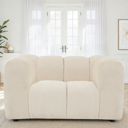 Canapé 3 places / fauteuil en tissu anti tache - BIANCA