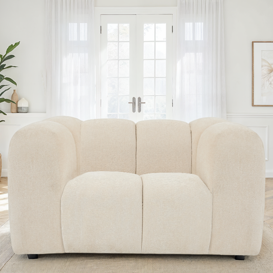 Canapé 3 places / fauteuil en tissu anti tache - BIANCA