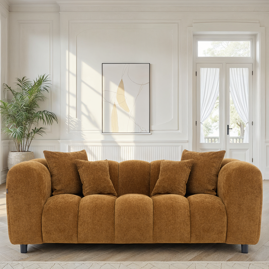 Canapé 3 places / fauteuil en tissu anti tache - BIANCA