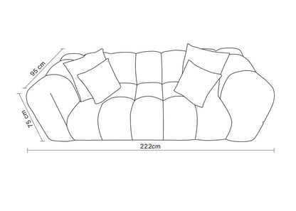 Canapé 3 places / fauteuil en tissu anti tache - BIANCA