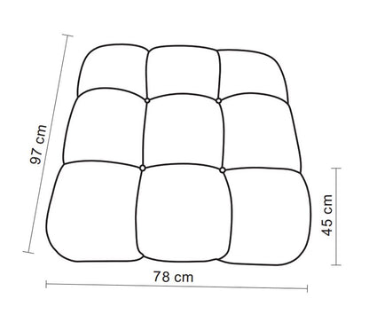 Pouf en tissu anti tache, 97x78xH45CM - BIANCA