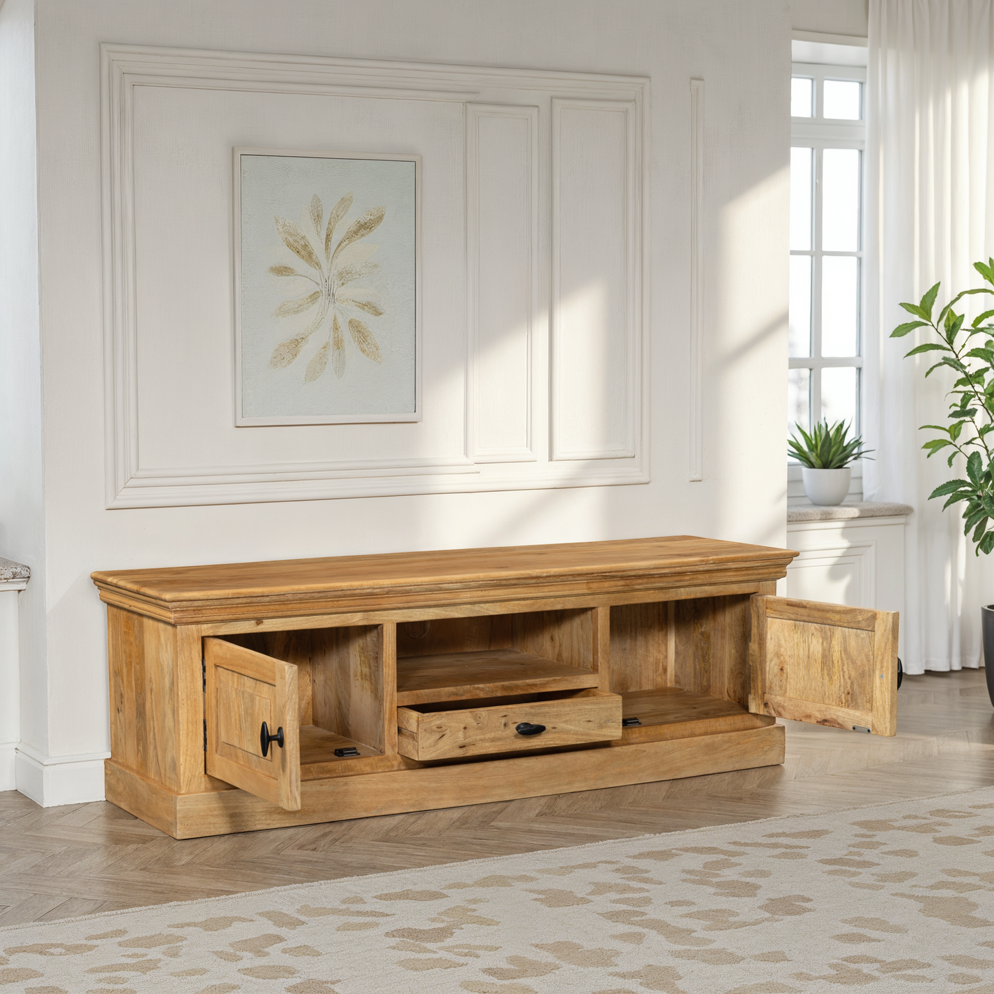 Meuble TV en bois de manguier, H50CM - ORLANE