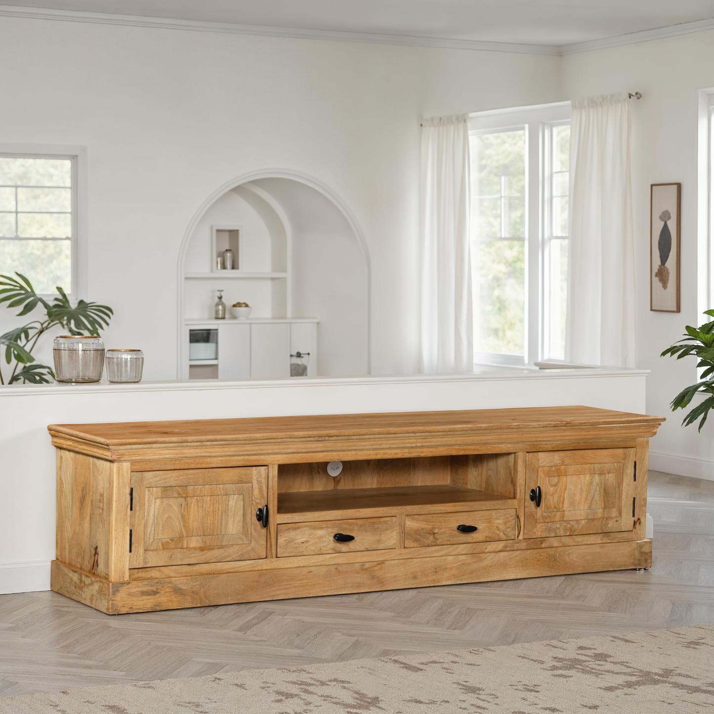 Meuble TV en bois de manguier, H50CM - ORLANE