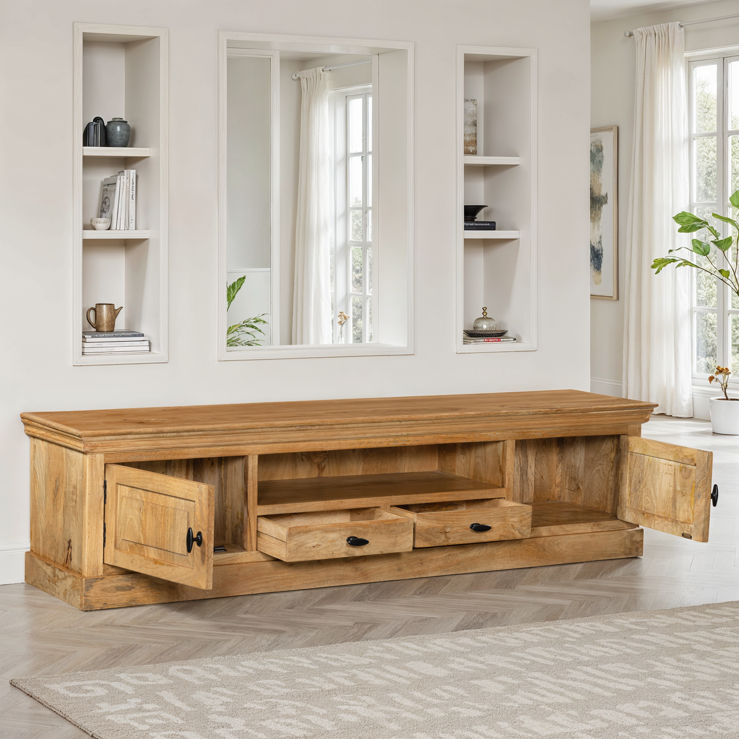 Meuble TV en bois de manguier, H50CM - ORLANE