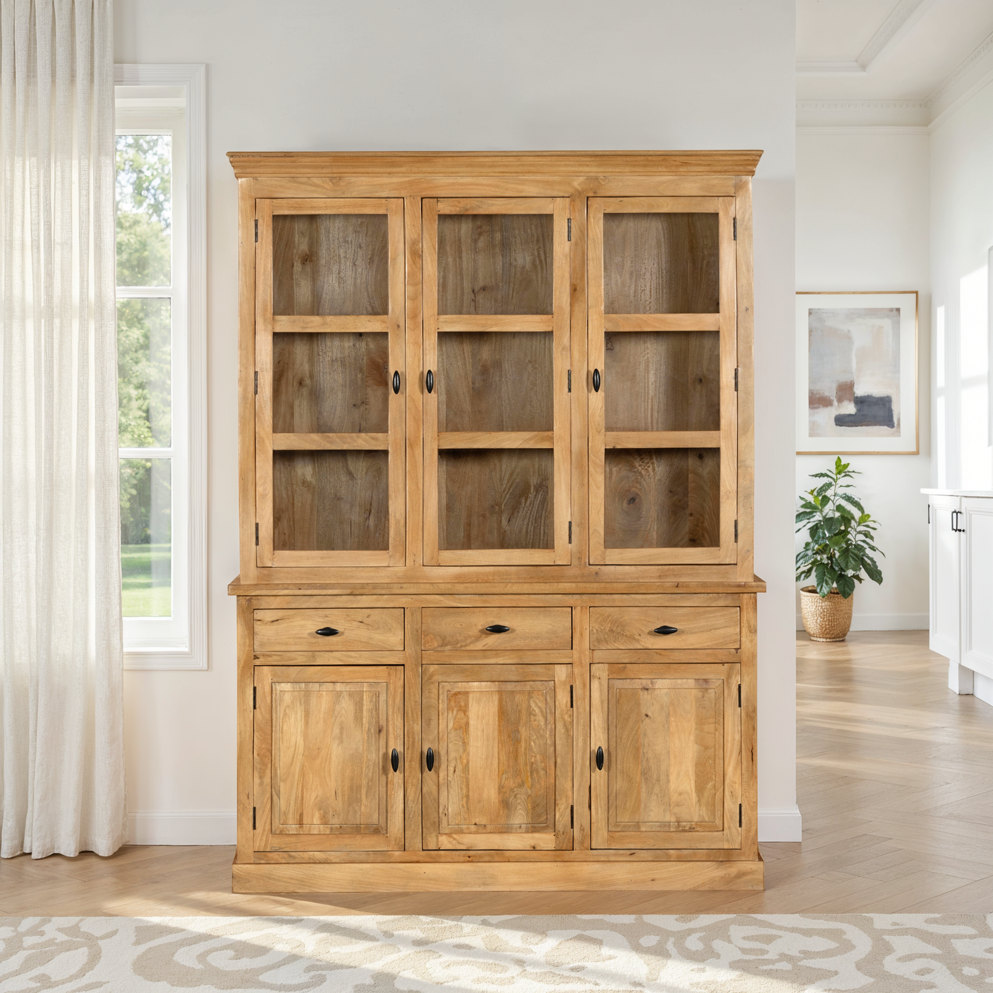 Vaisselier en bois de manguier, H220CM - ORLANE