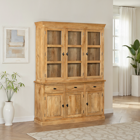 Vaisselier en bois de manguier, H220CM - ORLANE