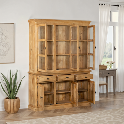 Vaisselier en bois de manguier, H220CM - ORLANE