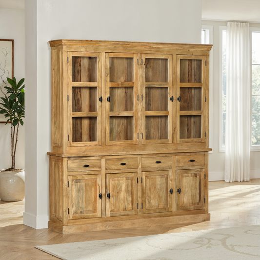 Vaisselier en bois de manguier, H220CM - ORLANE