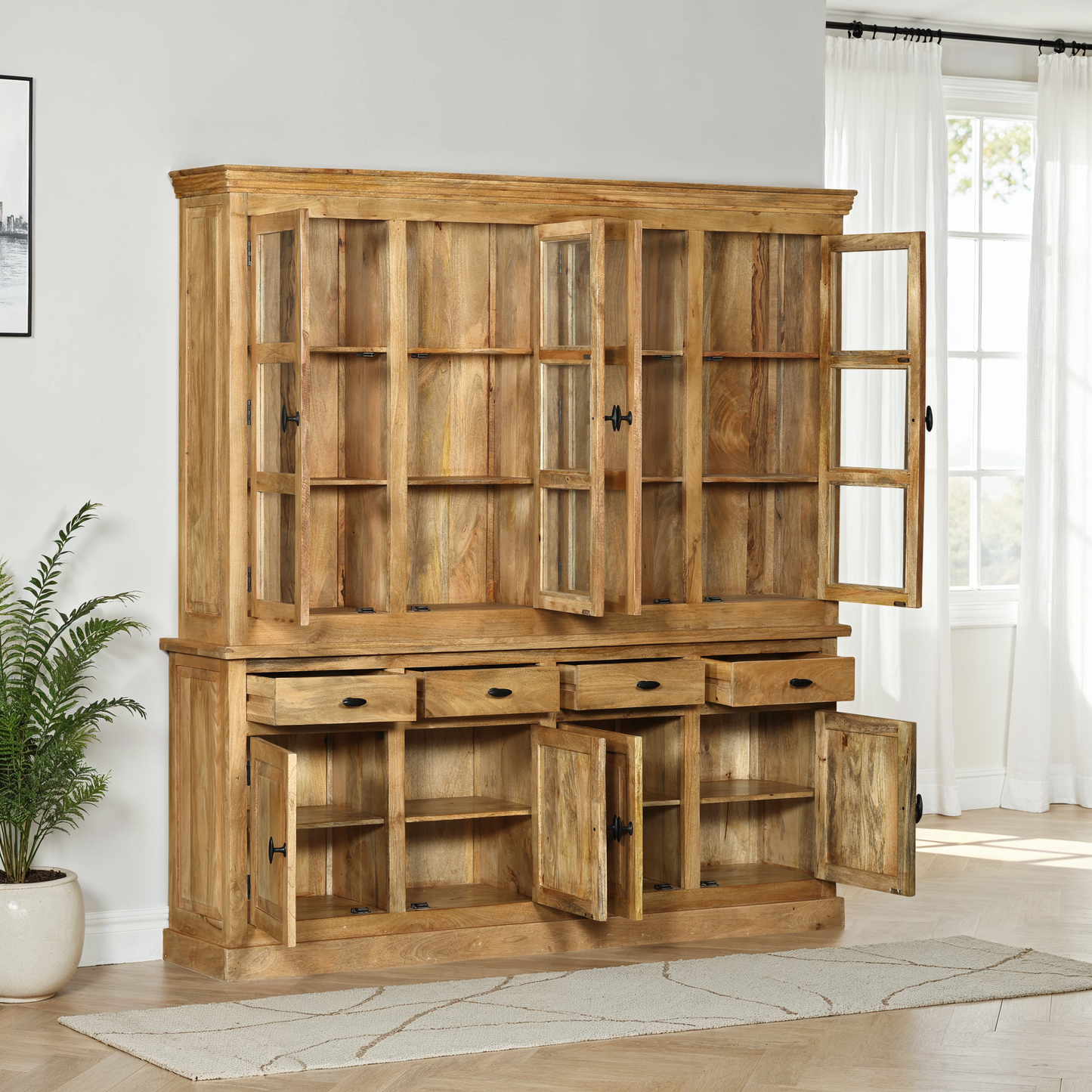 Vaisselier en bois de manguier, H220CM - ORLANE