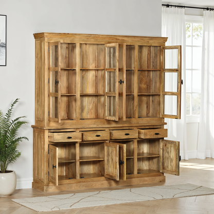 Vaisselier en bois de manguier, H220CM - ORLANE