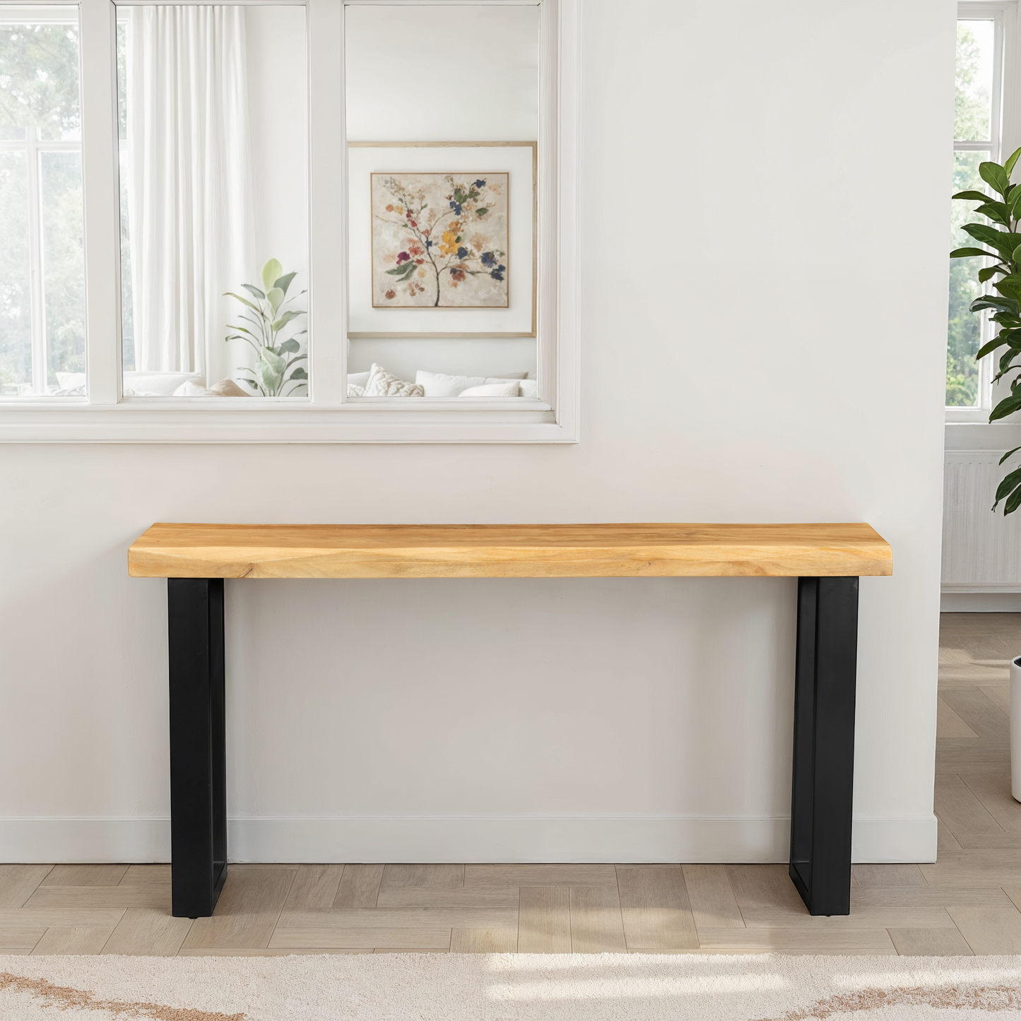 Console en bois de manguier, 150x40xH76CM