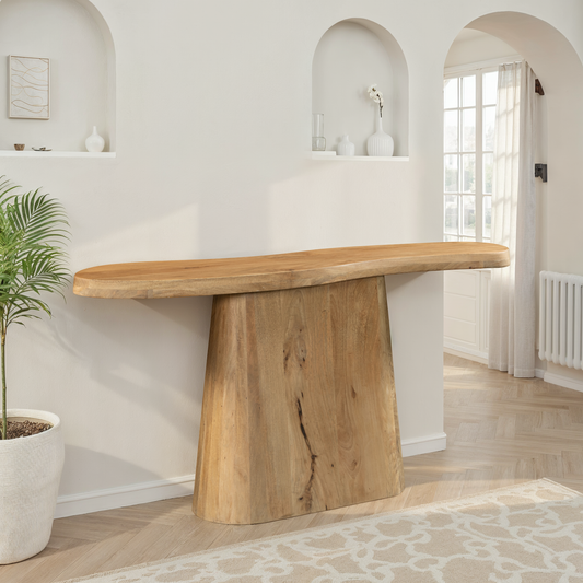 Console en bois de manguier, 150x35xH76CM