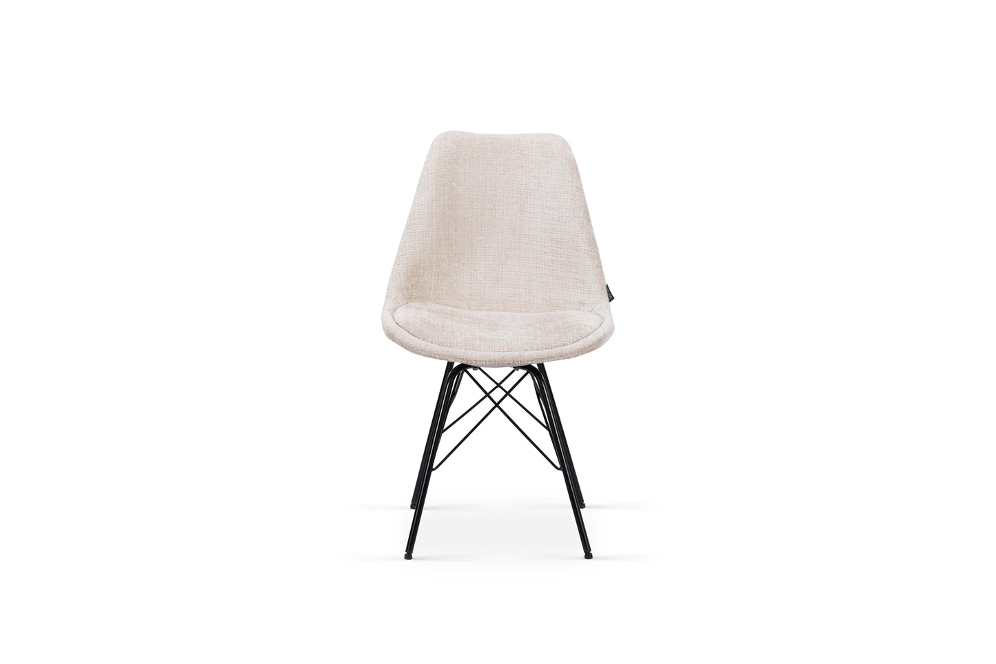 Chaise en tissu, pieds croisés en métal 58x49,5x83CM-BALA