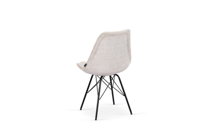 Chaise en tissu, pieds croisés en métal 58x49,5x83CM-BALA