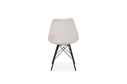 Chaise en tissu, pieds croisés en métal 58x49,5x83CM-BALA