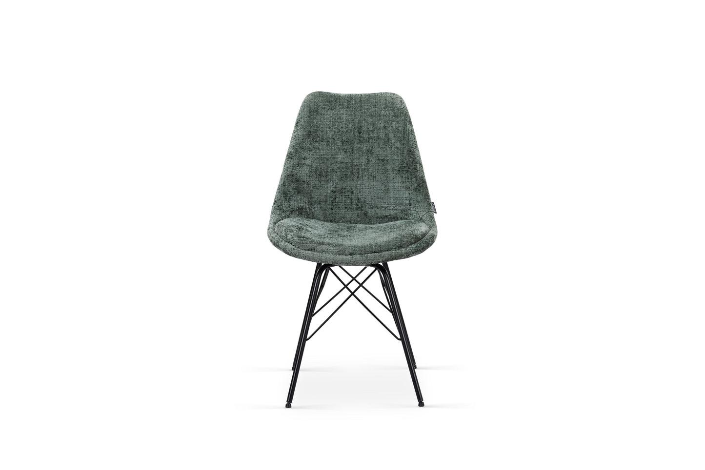 Chaise en tissu, pieds croisés en métal 58x49,5x83CM-BALA
