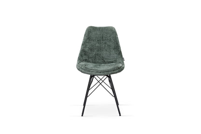 Chaise en tissu, pieds croisés en métal 58x49,5x83CM-BALA