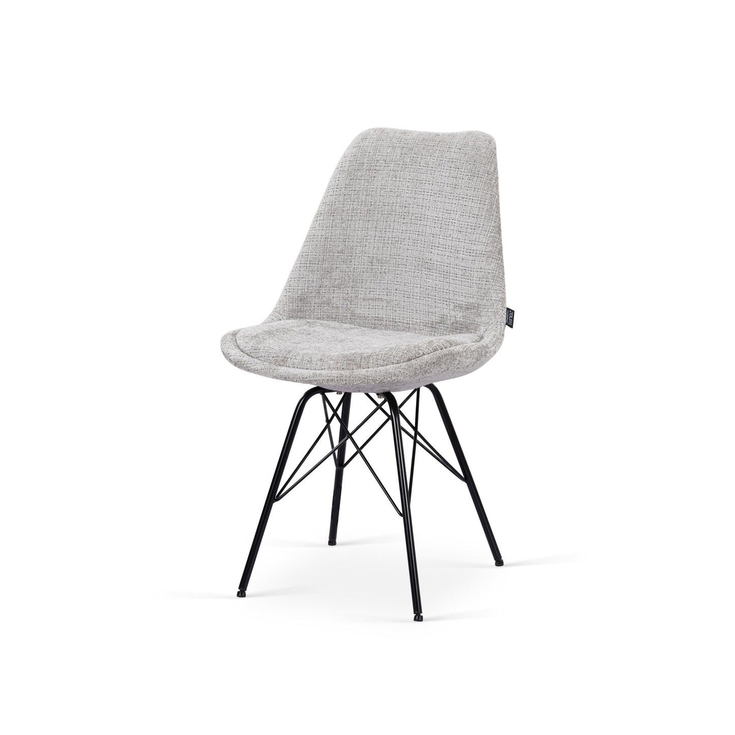Chaise en tissu, pieds croisés en métal 58x49,5x83CM-BALA