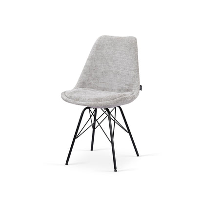 Chaise en tissu, pieds croisés en métal 58x49,5x83CM-BALA