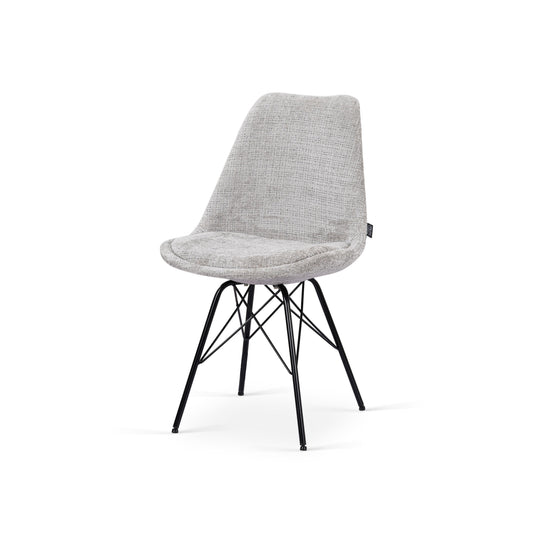 Chaise en tissu, pieds croisés en métal 58x49,5x83CM-BALA